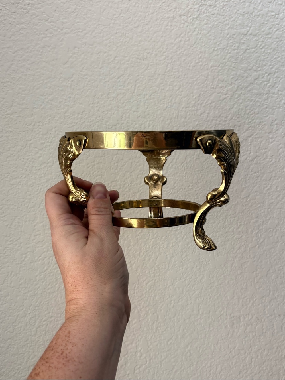 Brass Ornate Wall Planter Holder - Gold Finish